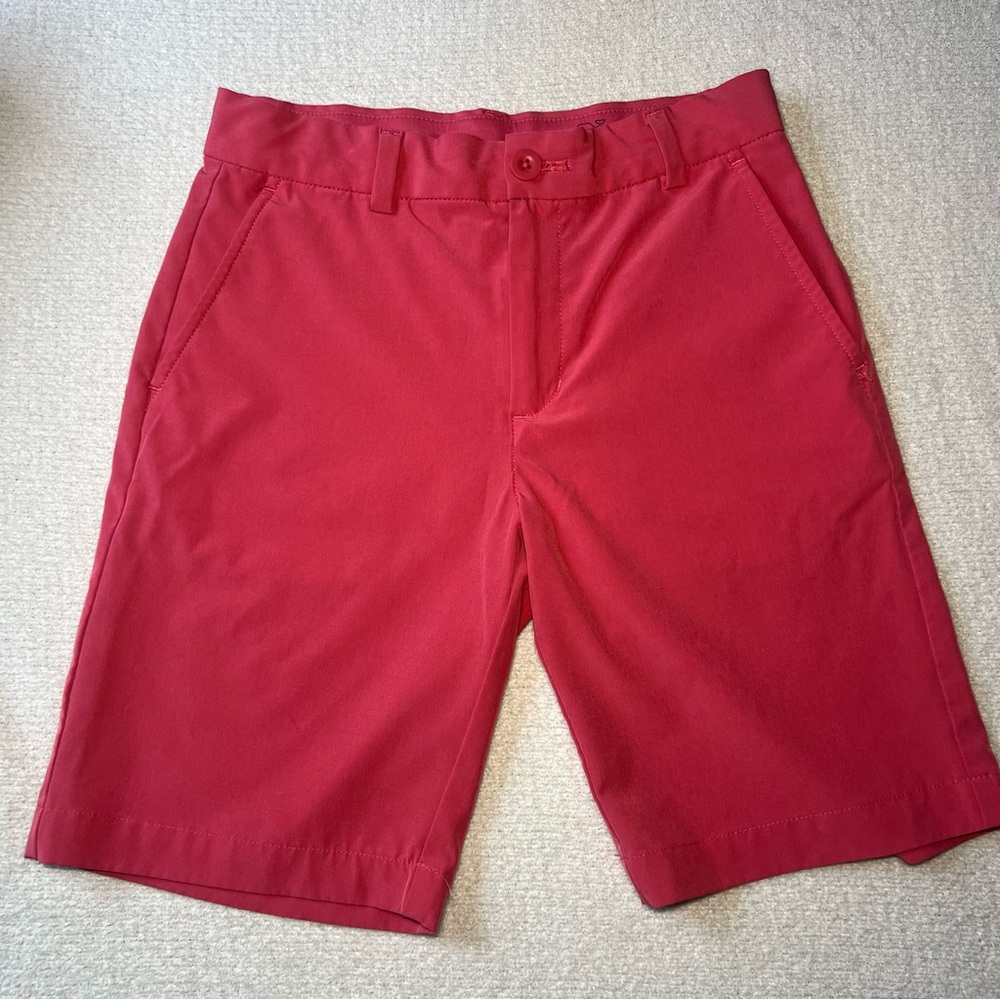 Vineyard Vines Boys Red Casual Preppy Performance Shorts Size 12